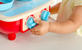 Hape pot with lid for imaginative pretend meals and easy cleanup
