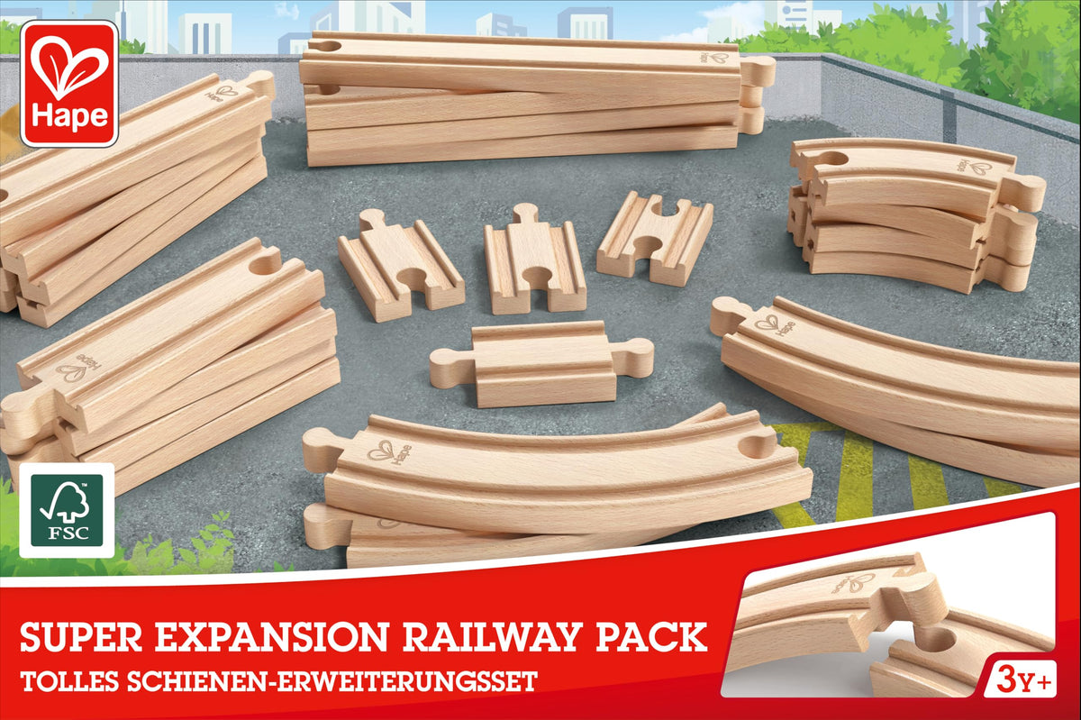 Hape expansion pack in action supports hands-on building fun.