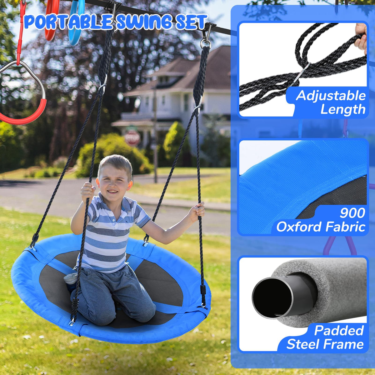 Hapfan 360-degree ninja twister swing supports active swinging sessions