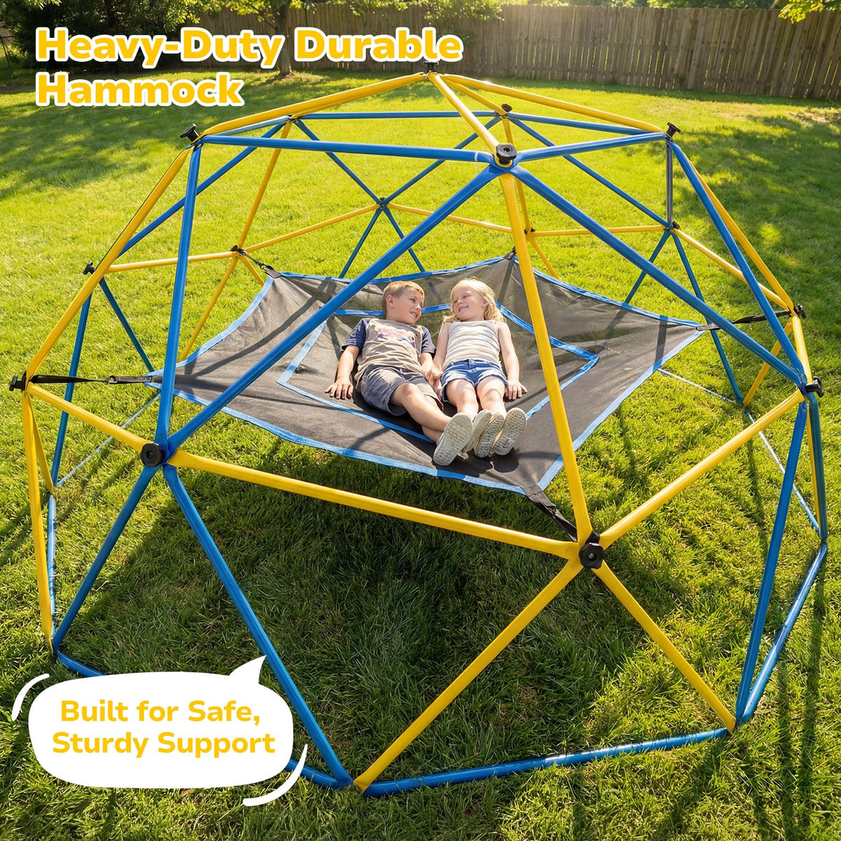 Hapfan hammock add-on for relaxing breaks during active outdoor play
