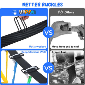 Hapfan portable slackline system for easy backyard or travel fun
