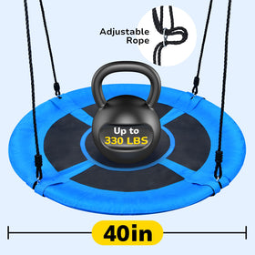Hapfan saucer swing close-up reveals smooth edges for safe use.