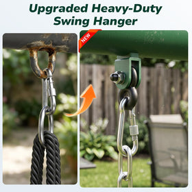 Hapfan upgraded swing hanger close-up shows smooth rotation
