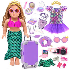 HAPGFS unicorn suitcase for 18in dolls, stylish travel accessory