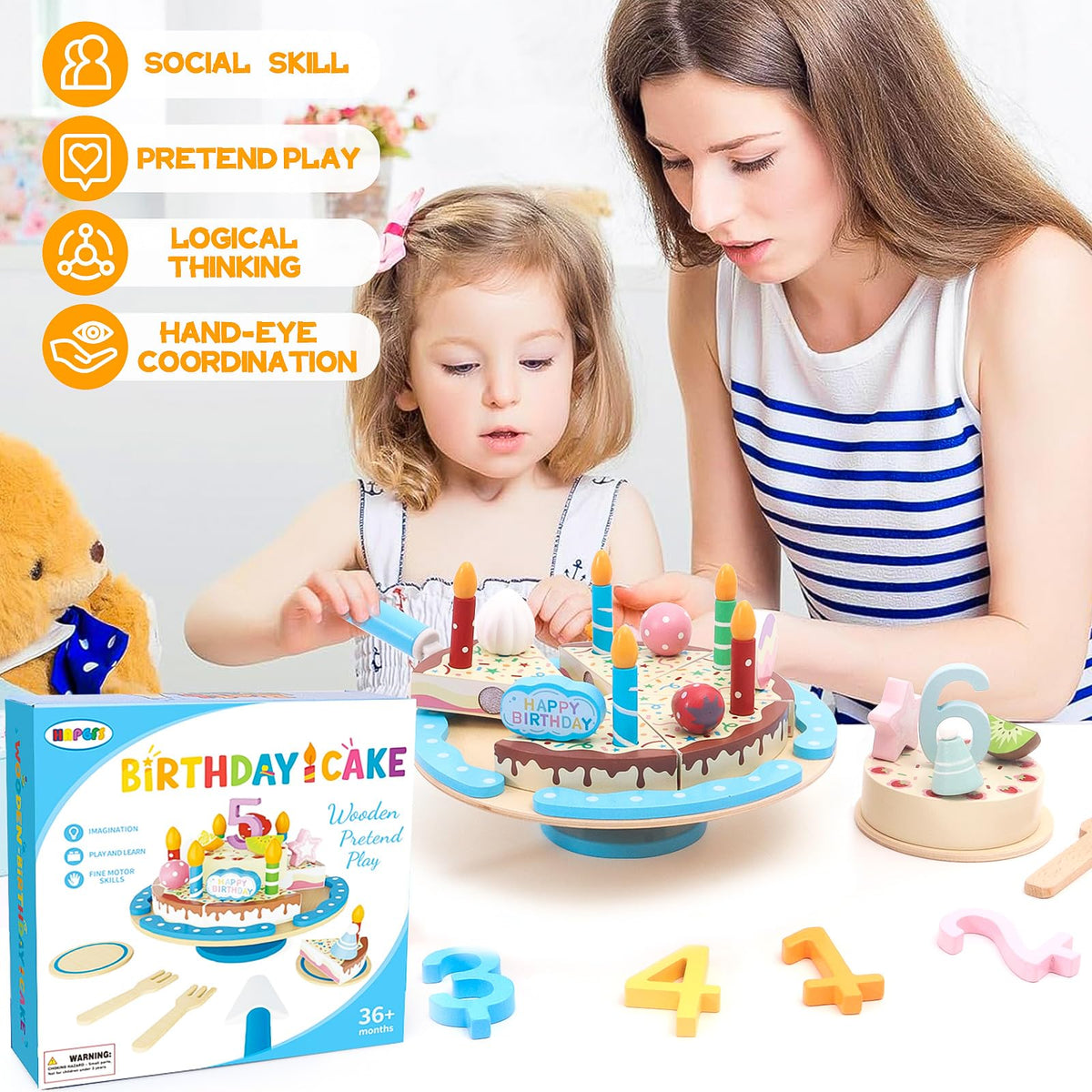 HAPGFS cake forks and knife for shared pretend serving