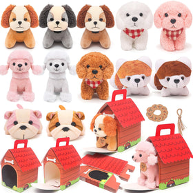 HAPGFS mini plush dog keychain with soft fabric, great for bags and keys.