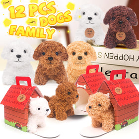HAPGFS mini plush puppy keychain in beige for accessories