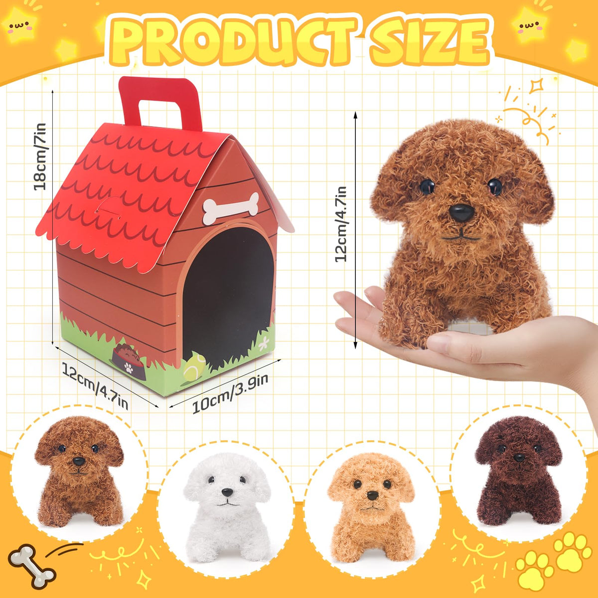 HAPGFS mini plush puppy keychain in light brown for on-the-go use