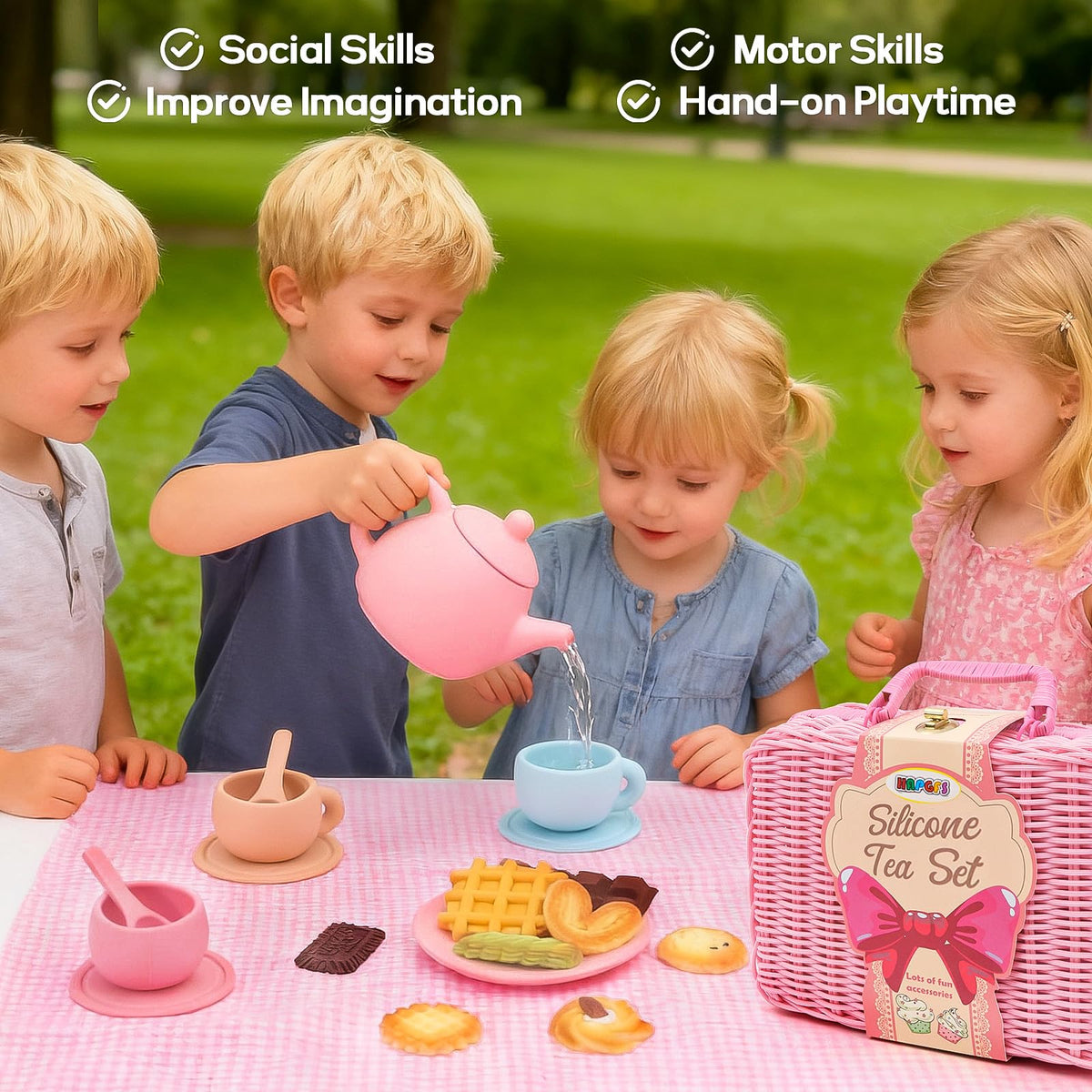 HAPGFS silicone tea set cups encourages sharing during tea time.