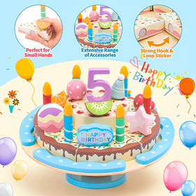 HAPGFS two-tier wooden cake for imaginative play and storytelling