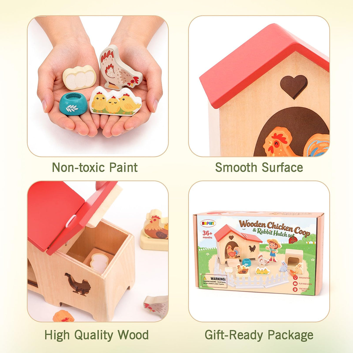 HAPGFS hens, chicks, and eggs nest invite nurturing pretend farming