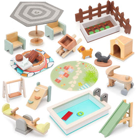 HAPGFS wooden outdoor slide for kids promotes active, imaginative play.