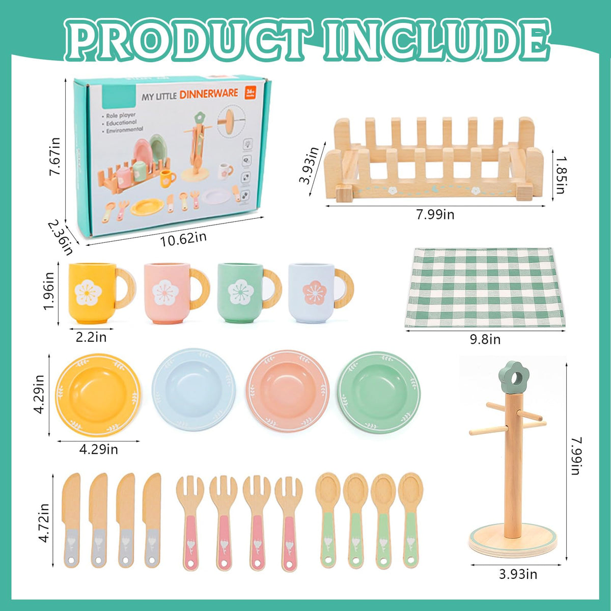 HAPGFS wooden placemats in a bright grid for organized table settings