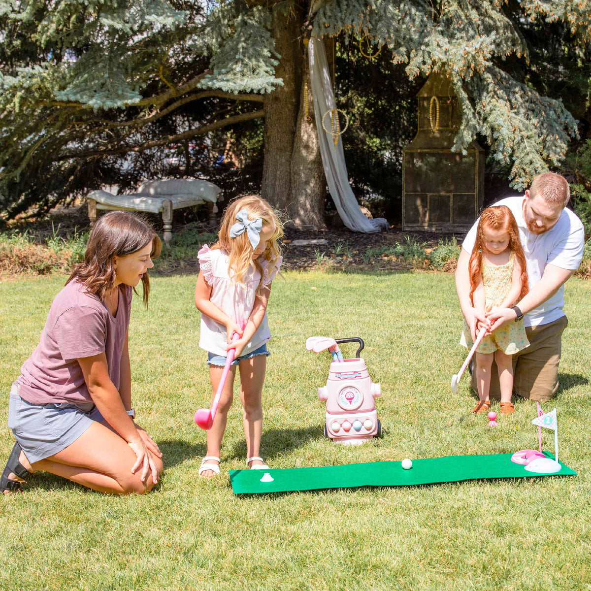 Hapinest indoor-outdoor play kit supports versatile toddler golf fun