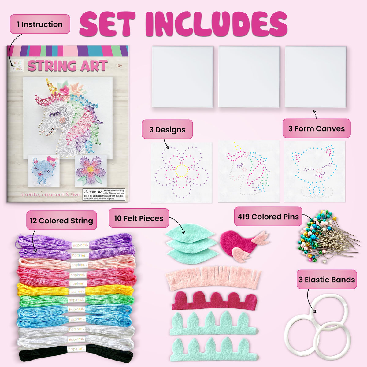 Hapinest string art cat design engaging kids in hands-on creative activity