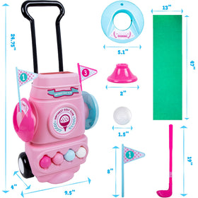 Hapinest toddler golf clubs in pink for safe kid-friendly practice