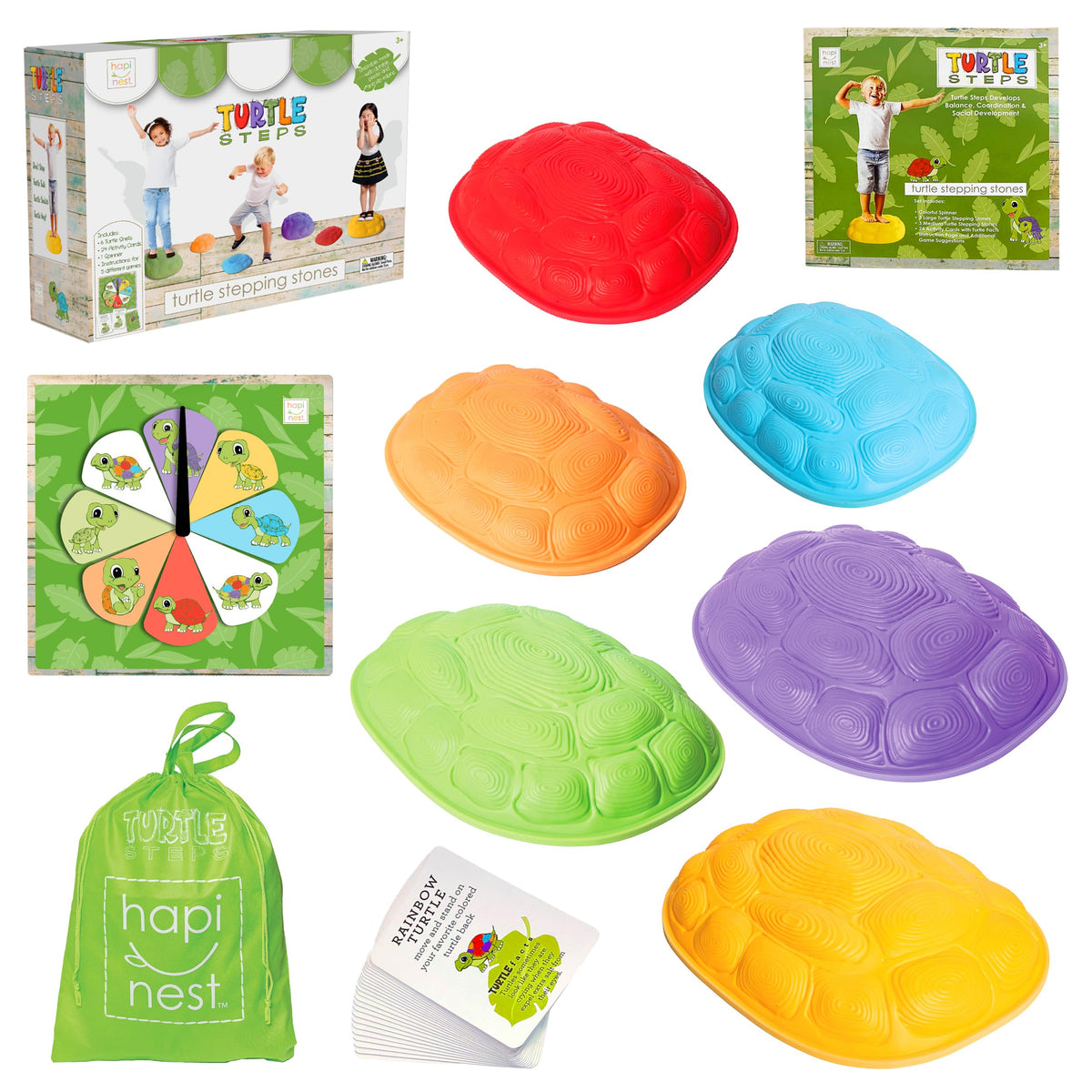 Hapinest Turtle Balance Stones setup for indoor play boosts coordination