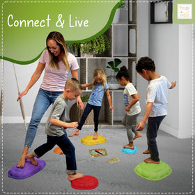 Hapinest Turtle Balance Stones outdoors with kids for active play
