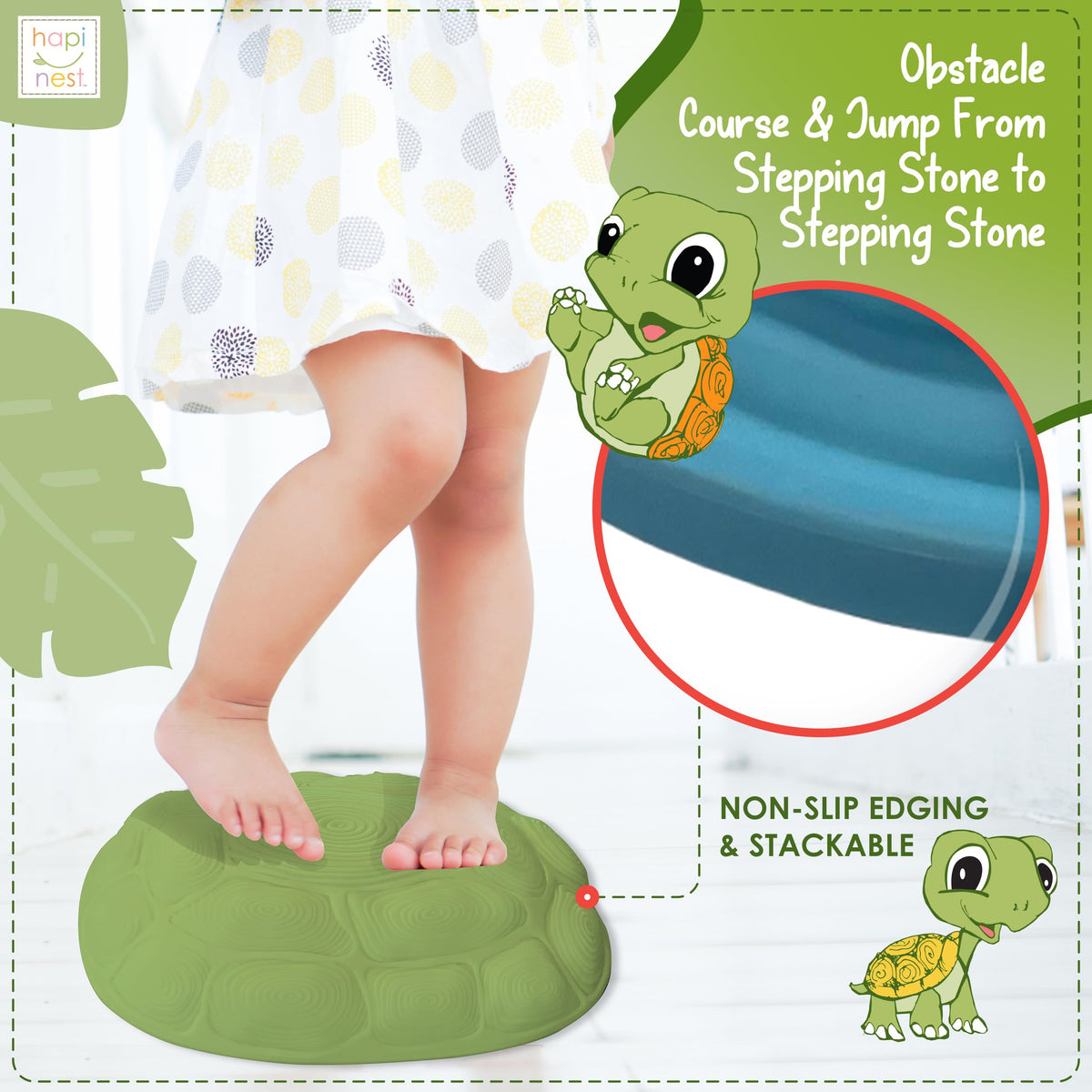 Hapinest Turtle Balance Stones used in a sensory activity for exploration