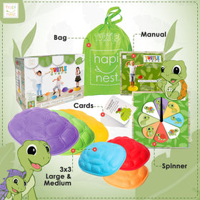 Hapinest Turtle Balance Stones with spinner and activity cards for learning