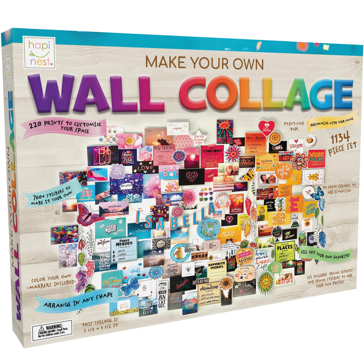 Hapinest Wall Collage Kit contents for personalized room decor.