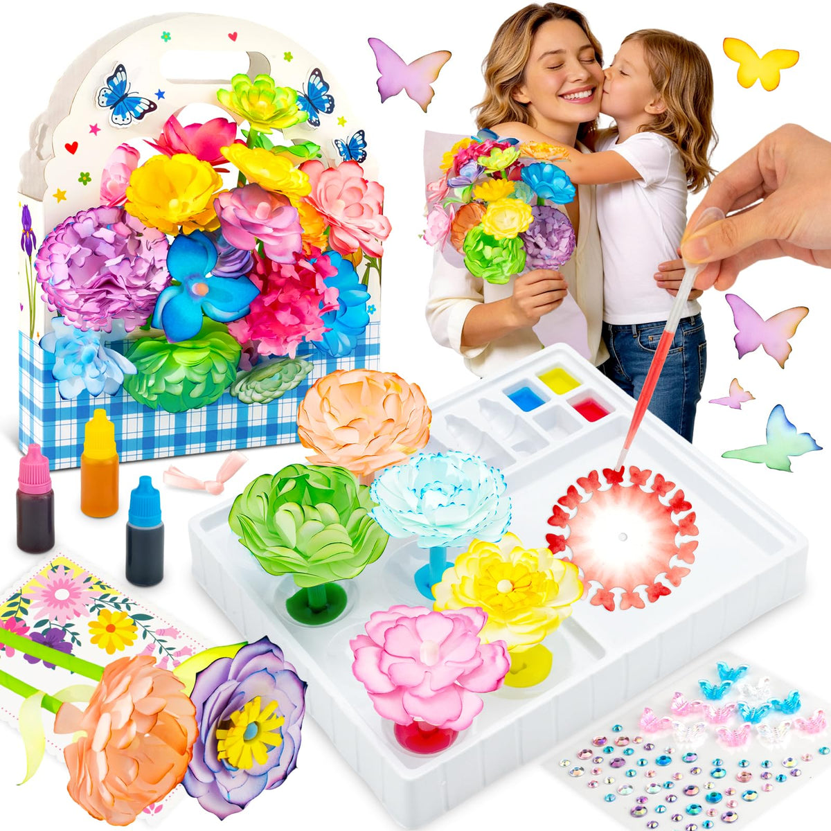 HAPMARS paper flowers petals kit color change demo for kids
