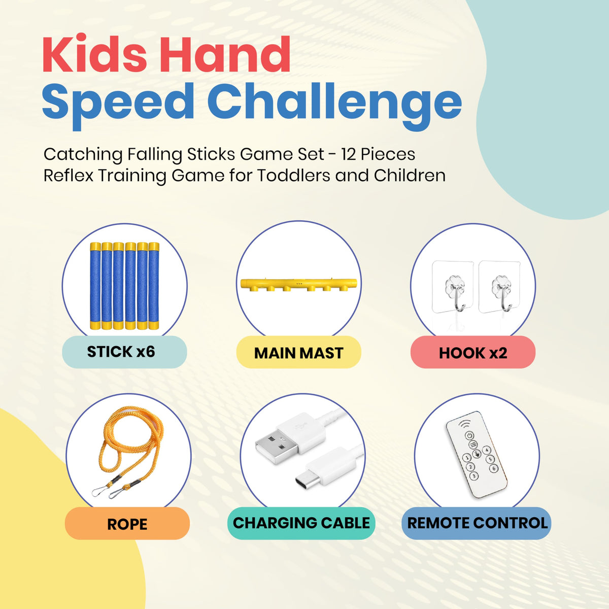 Happi Tini Reflex Sticks family-friendly setup boosts focus and coordination.