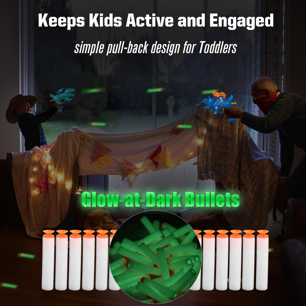 Happitry 30 foam darts pack for safe, shared shooting fun.