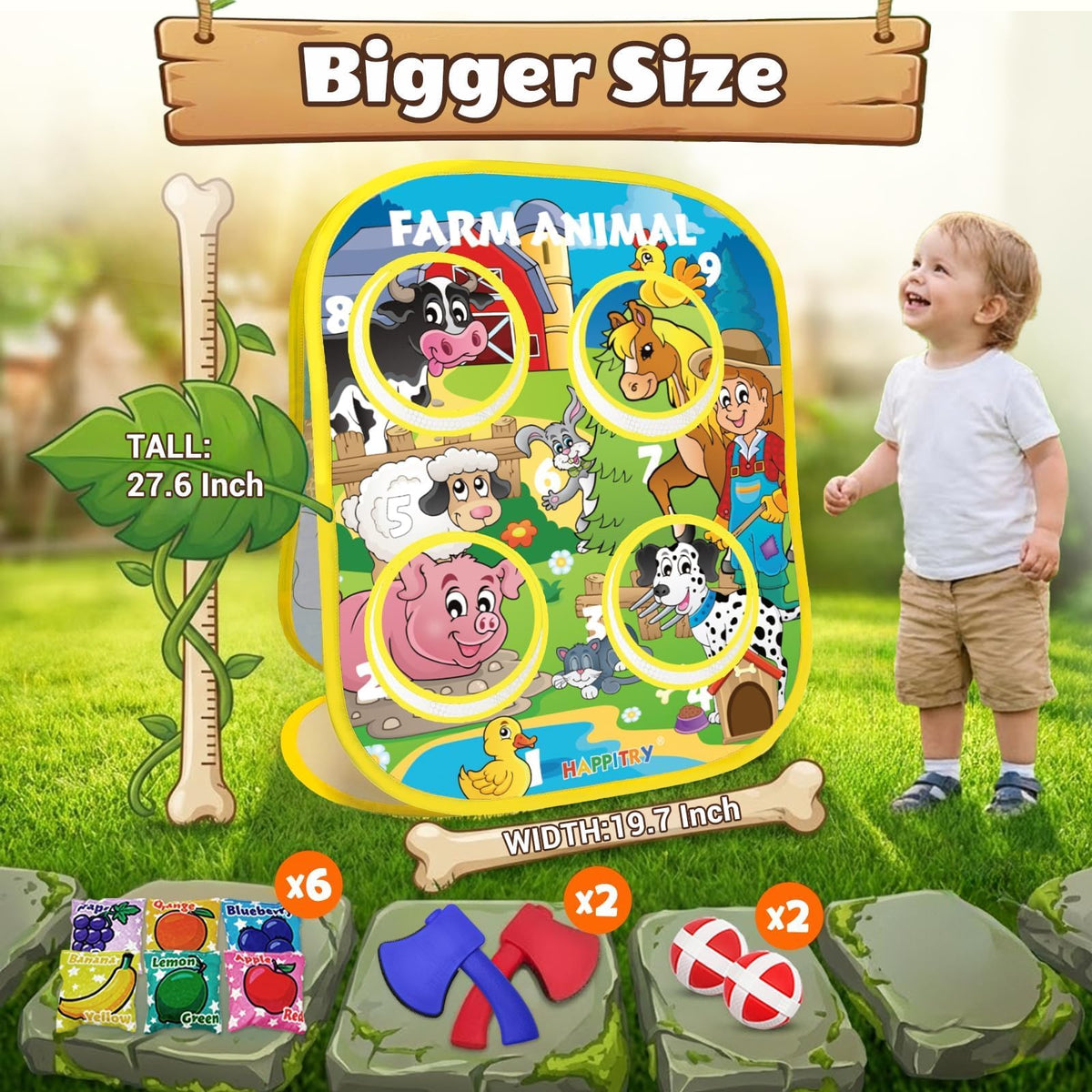 Happitry fruit beanbags set highlights colors and numbers during playful learning