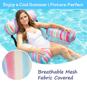 Happy Aplenty 3D spacer mesh backrest demonstrates breathable comfort while lounging.