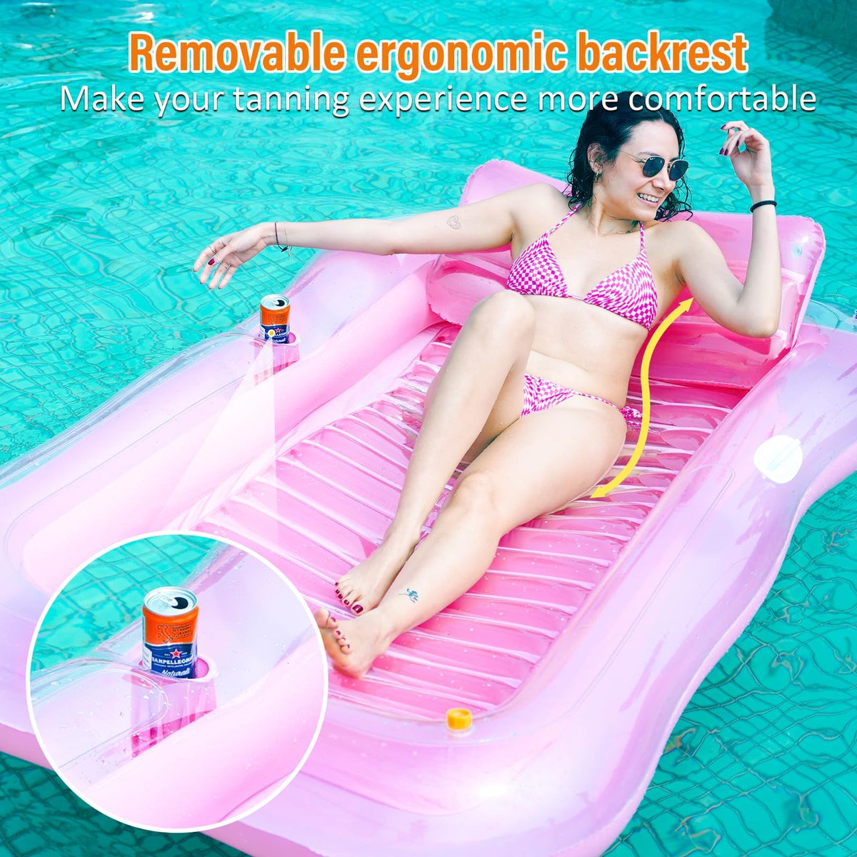 Happy Aplenty 77x48 adult pool float offering roomy lounging and stable support