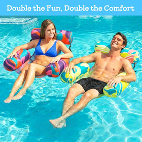 Happy Aplenty floral-pattern pool float chair for stylish poolside lounging