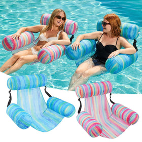 Happy Aplenty inflatable pool float chair 2-pack for adults, durable and portable.