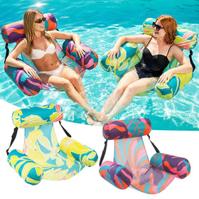 Happy Aplenty inflatable pool float chair 2-pack for relaxed lounging
