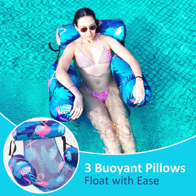 Happy Aplenty float chair adjustable straps enable custom backrest positions