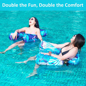 Happy Aplenty inflatable pool float chair flamingo pattern for sunny pool days
