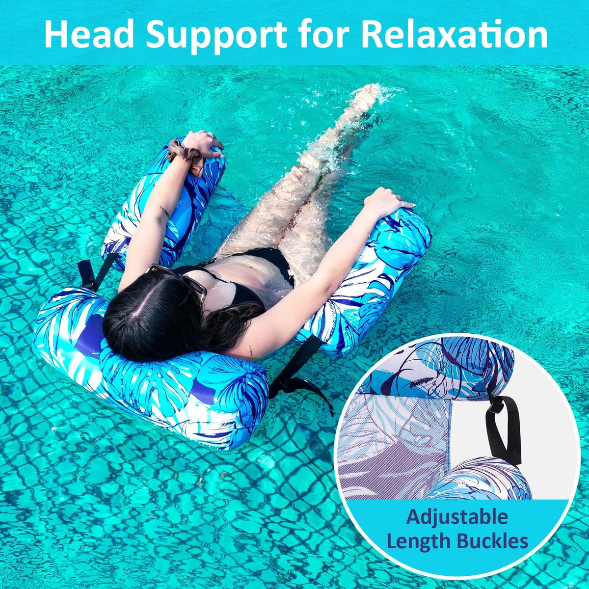 Happy Aplenty inflatable pool float chair portable and foldable for travel
