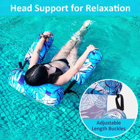 Happy Aplenty inflatable pool float chair portable and foldable for travel