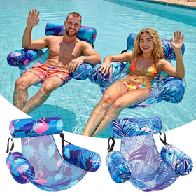 Happy Aplenty inflatable pool float chair tropical leaves design for stylish lounging