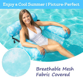 Happy Aplenty float with three buoyancy cushions enabling weightless relaxation