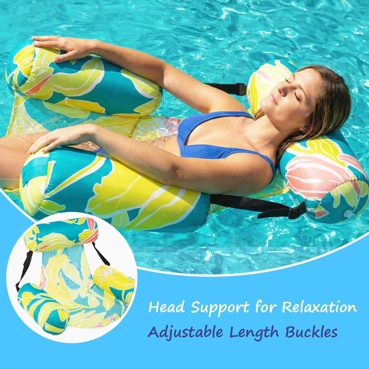 Happy Aplenty three-buoyancy cushions enable effortless floating