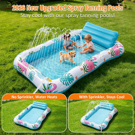 Happy Aplenty two-person tanning bed provides comfortable lounging on water.