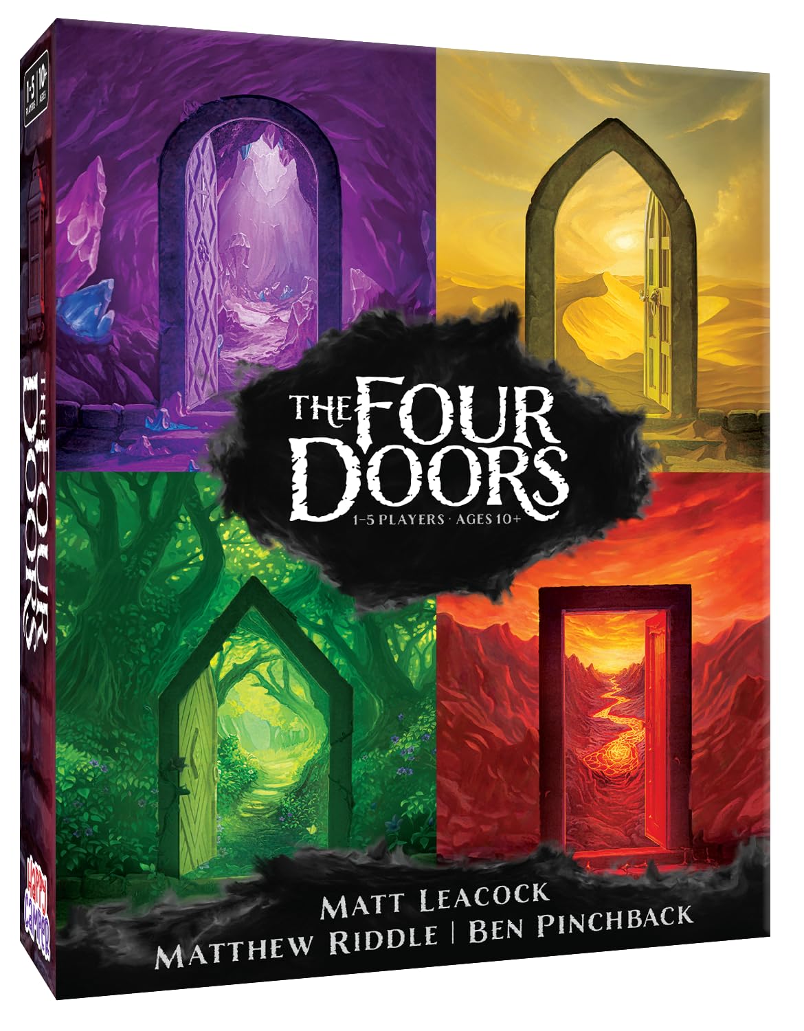 Happy Camper The Four Doors box front for quick, engaging game nights