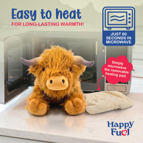 Removable heating pad allows easy reheating for ongoing warmth.