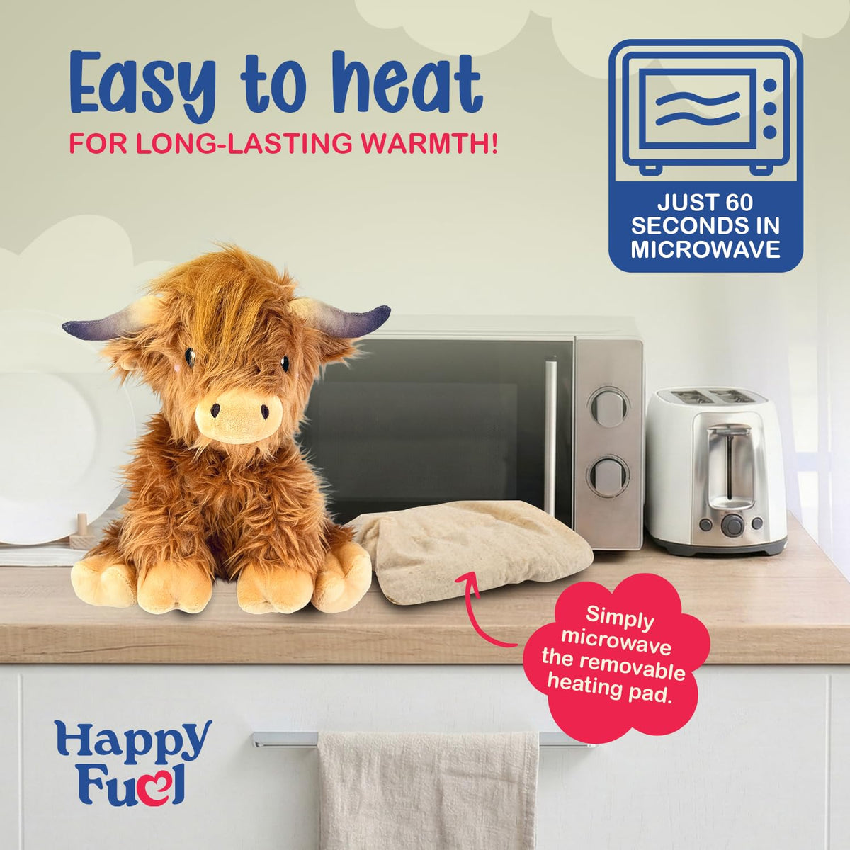 Happy Fuel Highland Cow Plush makes a thoughtful gift for cow lovers.