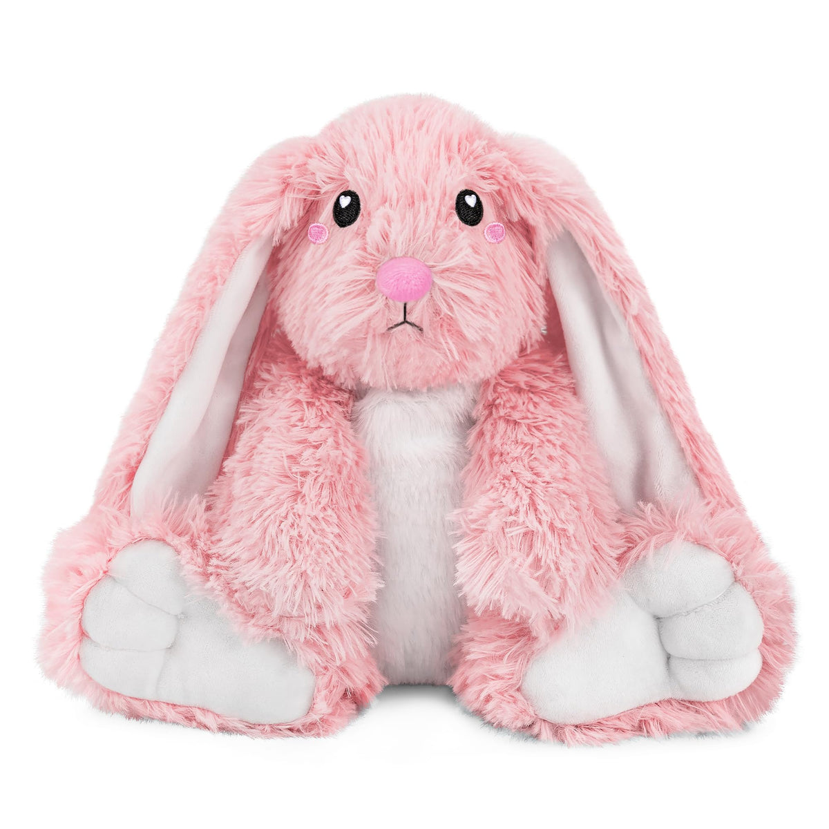 Happy Fuel bunny microwavable plush front view offers warm hugs.