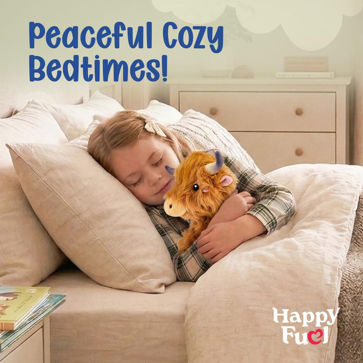 Happy Fuel heating pad plush suitable for kids, women, and adults.
