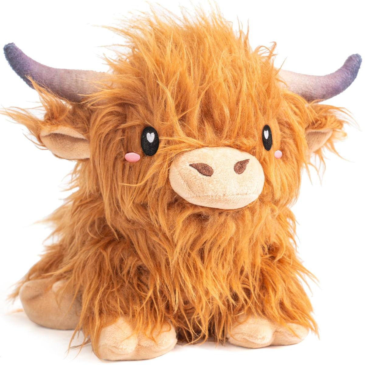 Happy Fuel Highland Cow heating pad plush for cozy evenings.