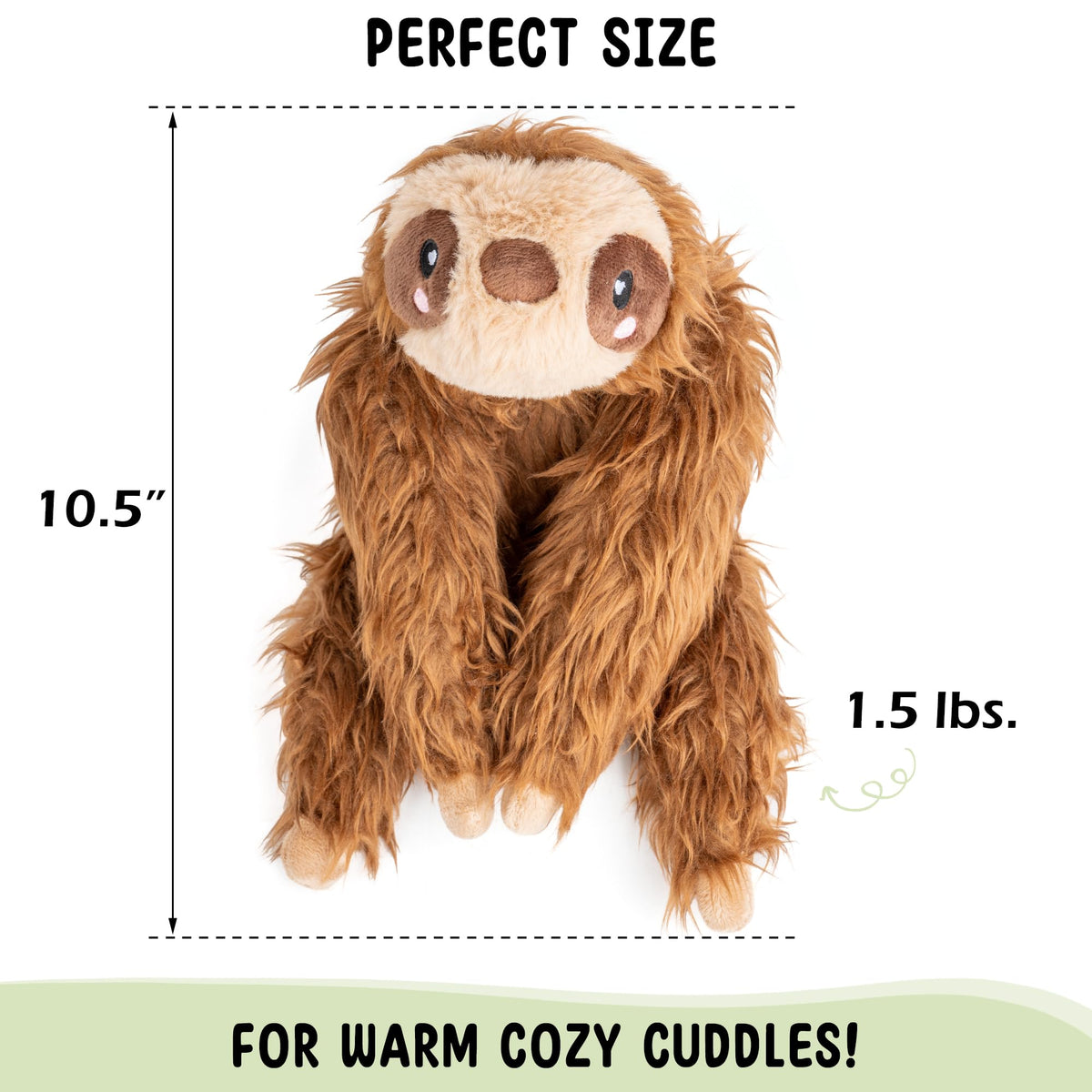 Happy Fuel Sloth soft cover texture emphasizes cozy, huggable comfort.