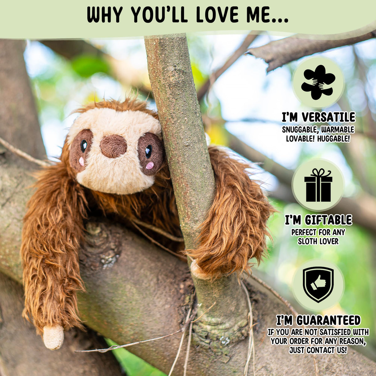 Happy Fuel Sloth unscented beads inside for customizable scent when desired.